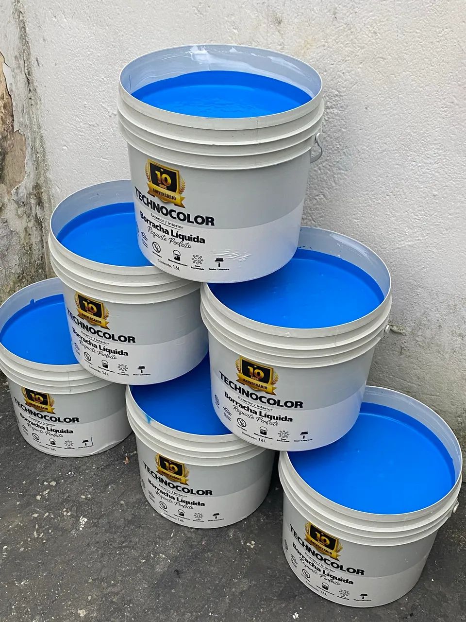 Tintas emborrachada premium impermeável balde contém 16 litros  - Foto 5