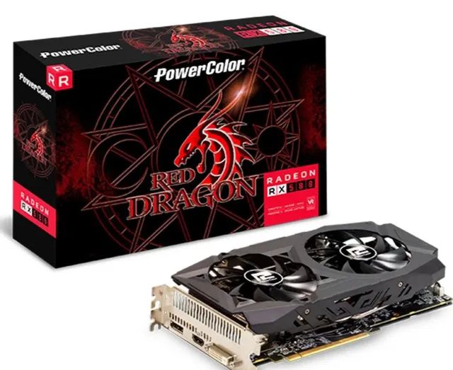 PLACA DE VÍDEO RX 580 POWERCOLOR RED DRAGON - SUCATA / DEFEITO