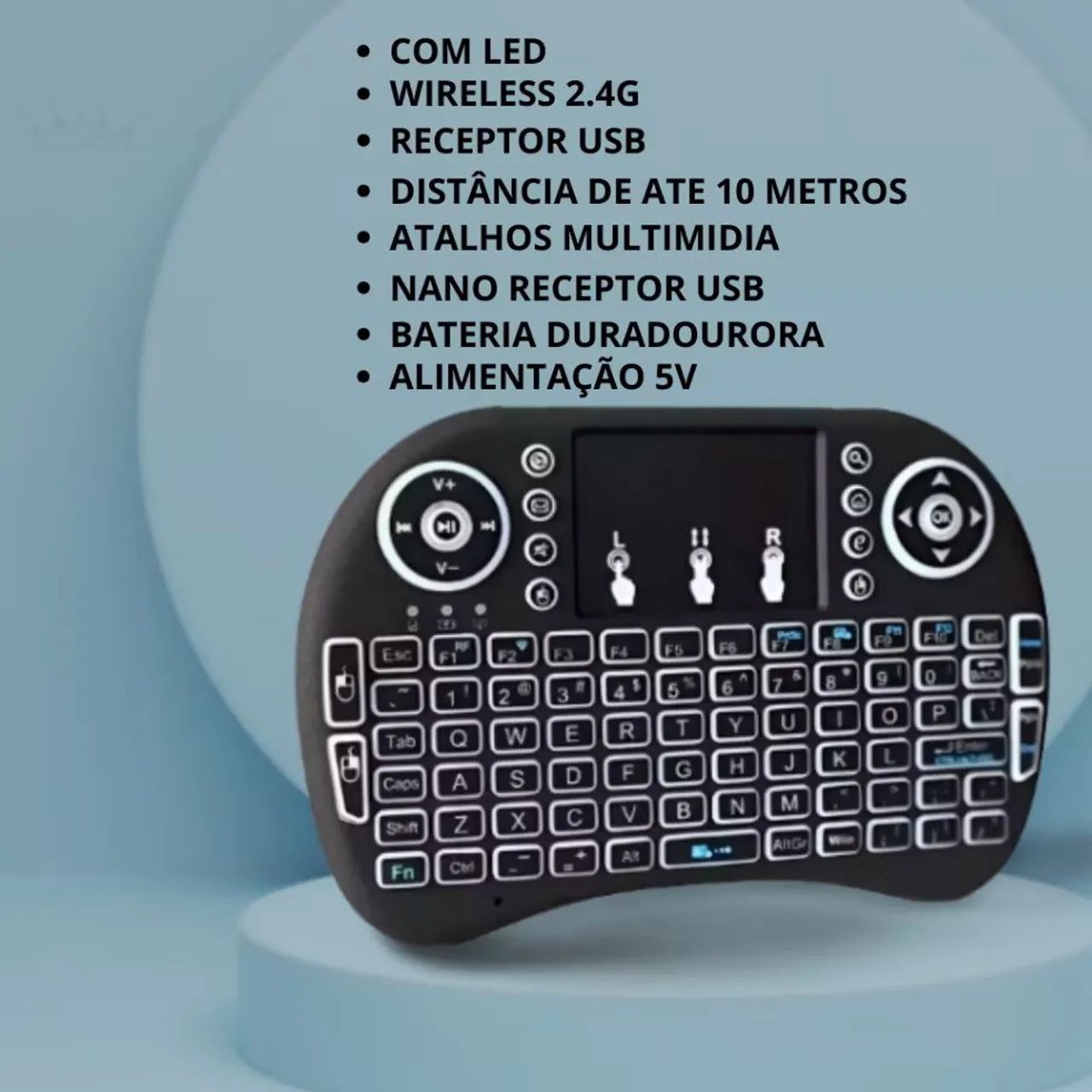 Teclado Sem Fio com Touchpad KA-1118 - Foto 3