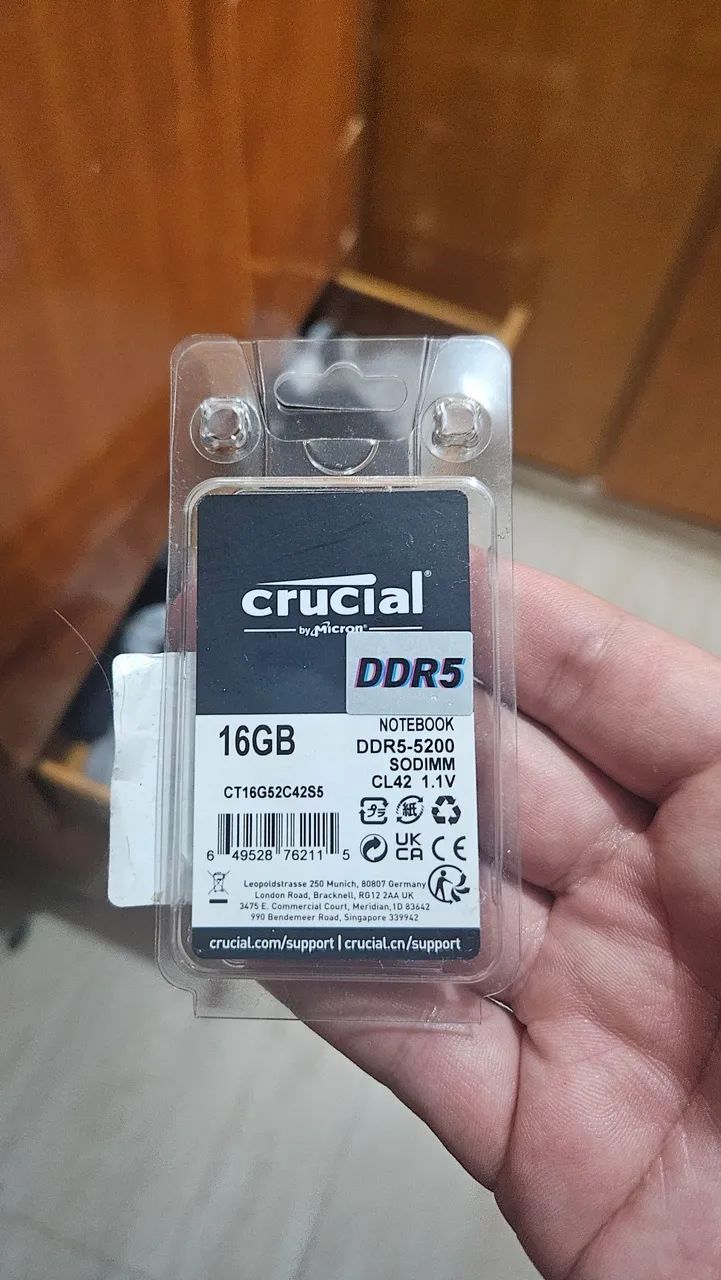 Memória Ram Crucial - Notebook 64317903721345120