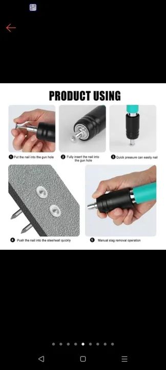 0Pistola Fixadora De Pregos Azul Ajustável Potente, Pregos 27mm - Foto 2