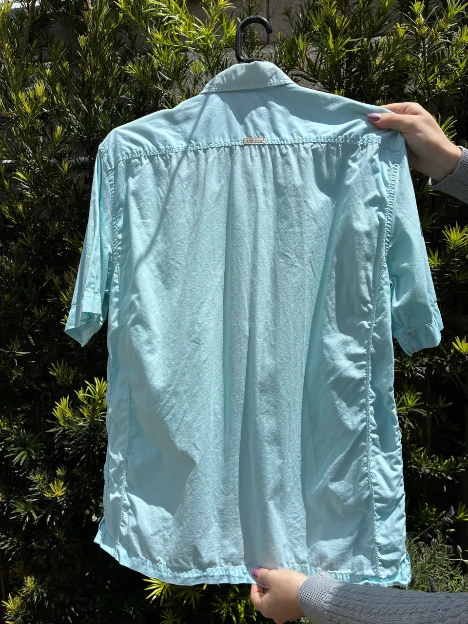 Camisa masculina azul marca Base  - Foto 4