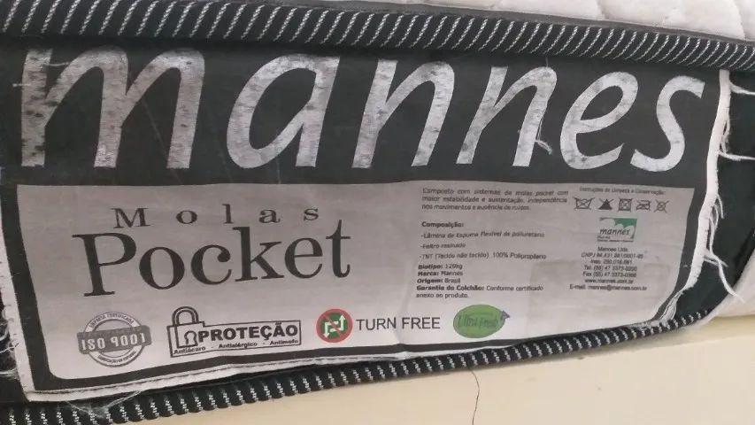 Cama de casal com colchão de molas ensacadas Mannes - Foto 5