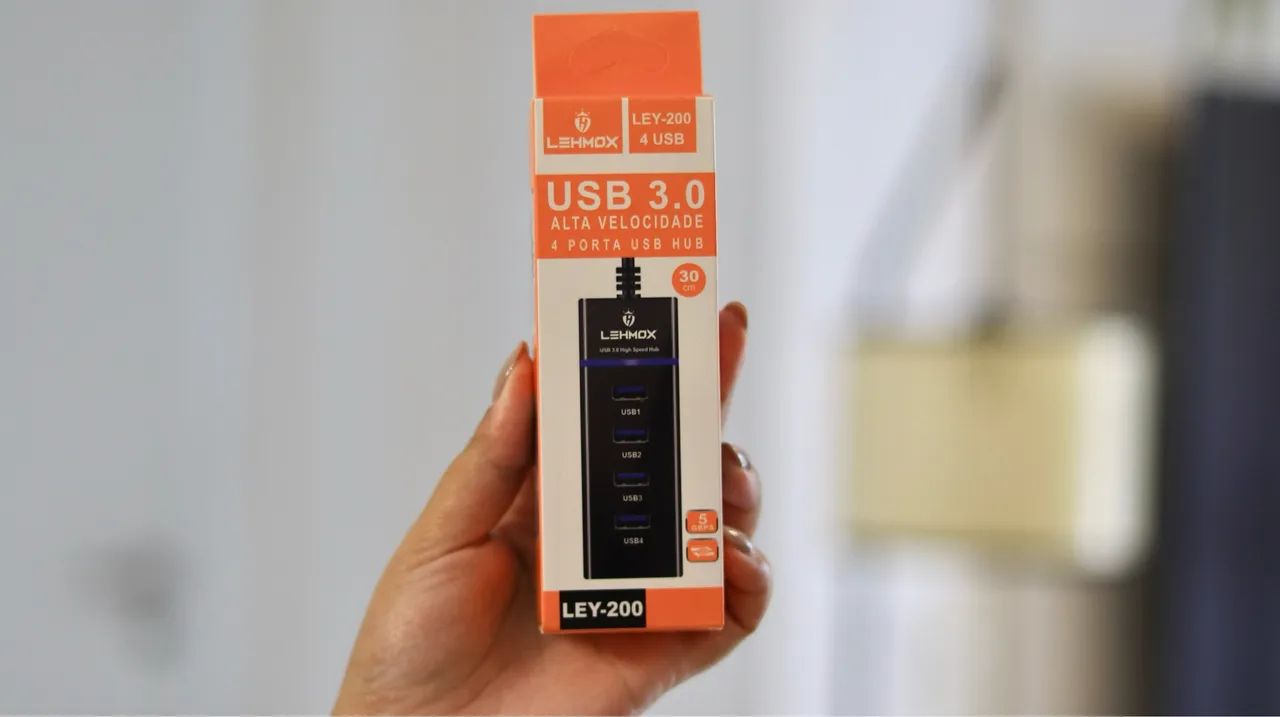 Hub USB 3.0 Lehmox 4 Portas Alta Velocidade