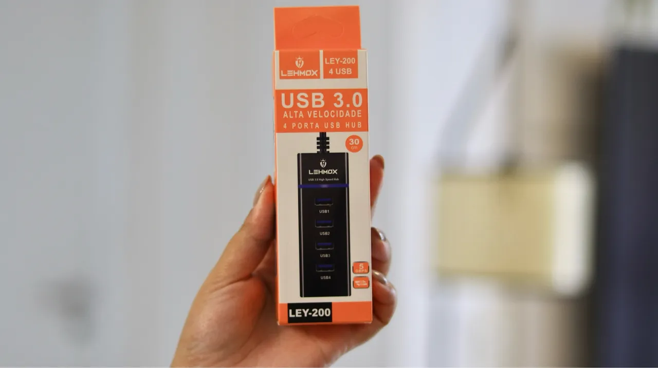 Hub USB 3.0 Lehmox 4 Portas Alta Velocidade