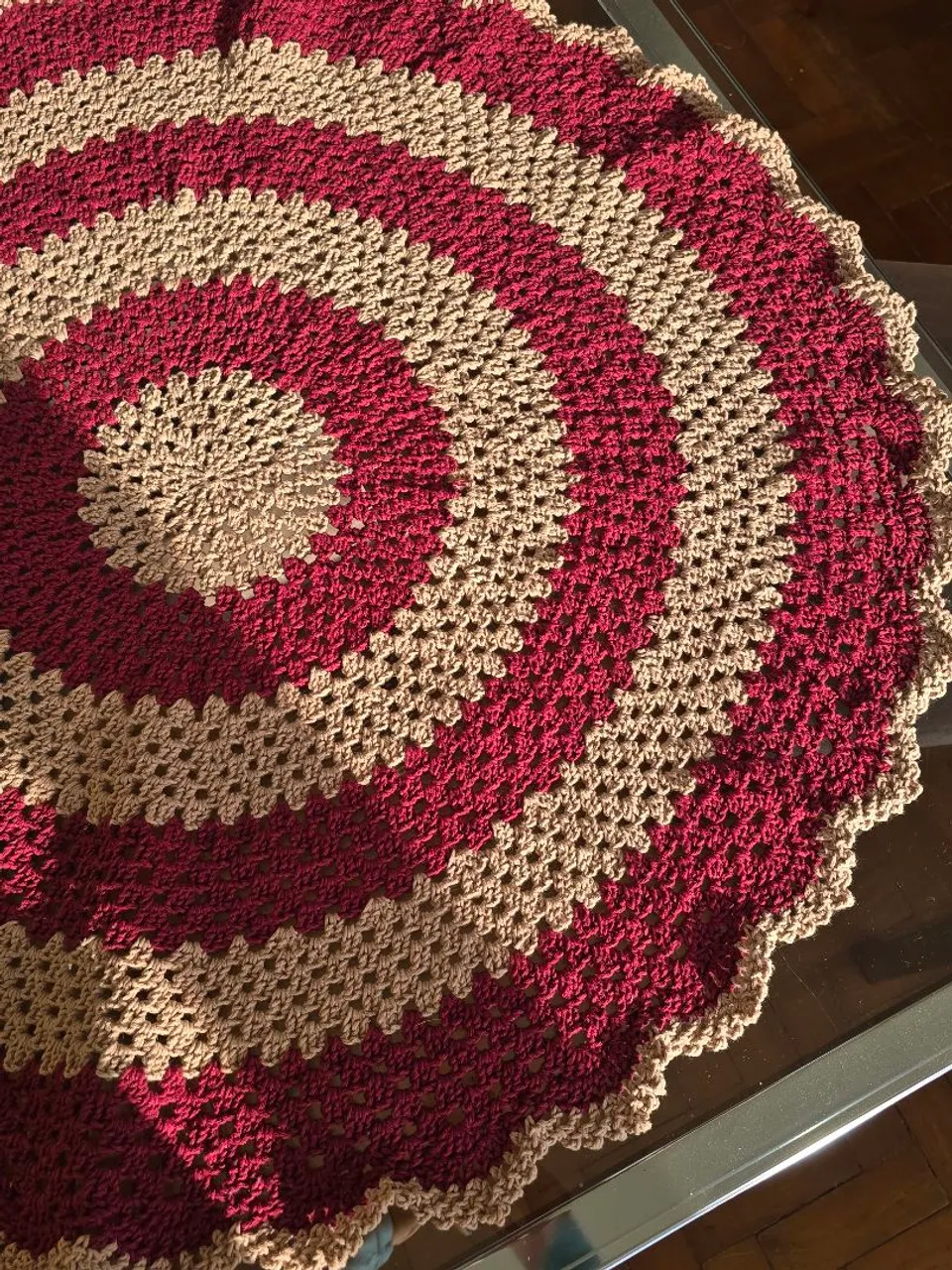 Tapete redondo de crochê artesanal para quarto ou sala