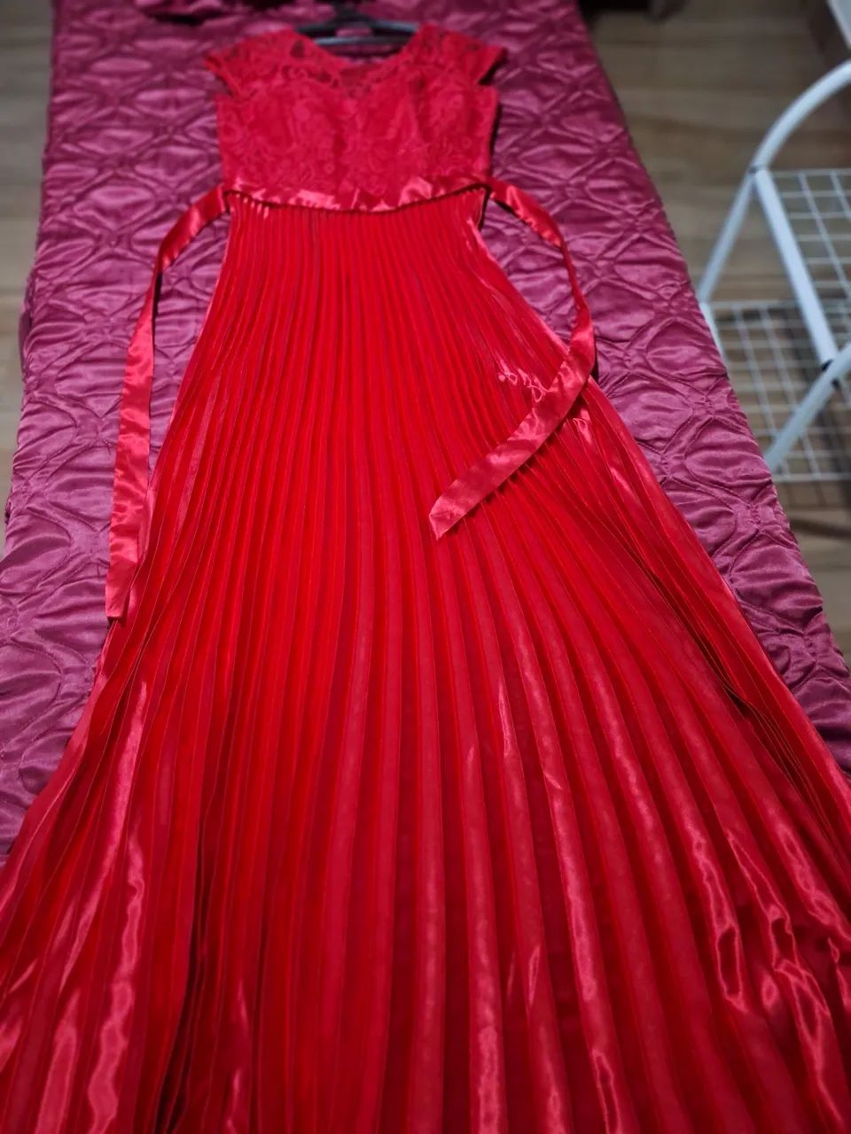 vestido de festa plissado tam. M - Foto 4