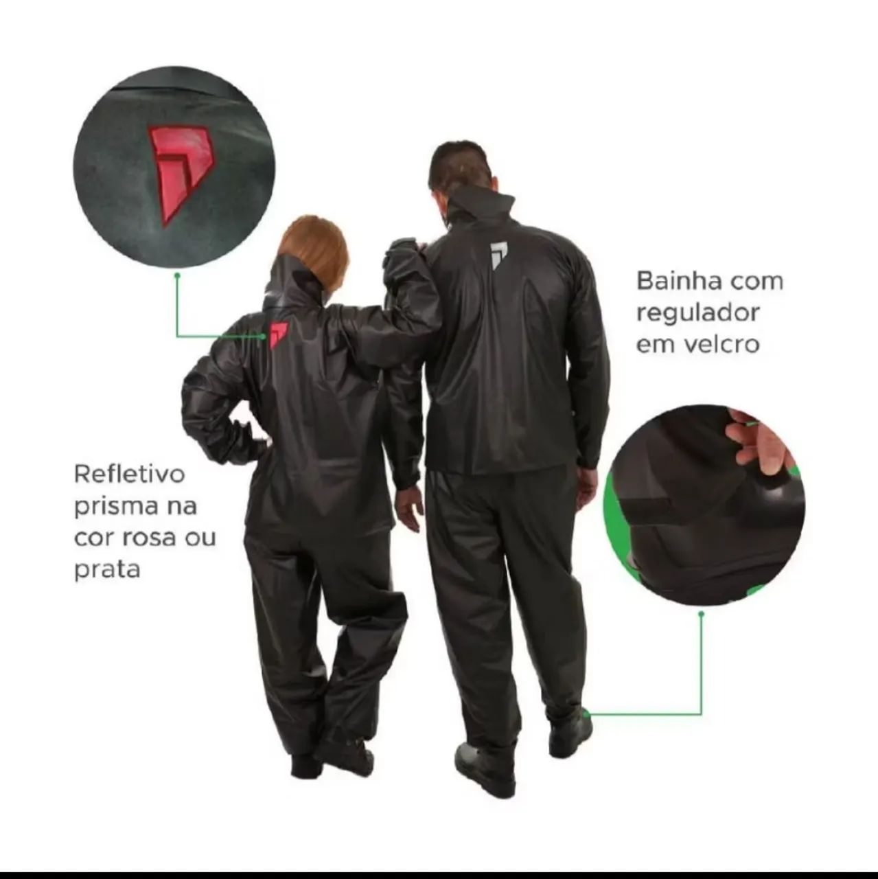 0Capa De Chuva Motoqueiro Moto 100% Impermeável PVC Masculino