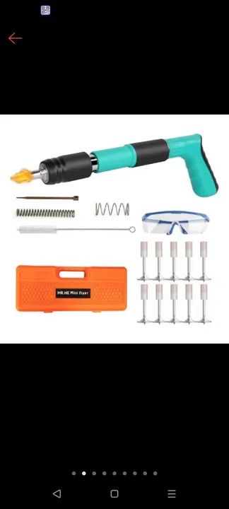 0Pistola Fixadora De Pregos Azul Ajustável Potente, Pregos 27mm