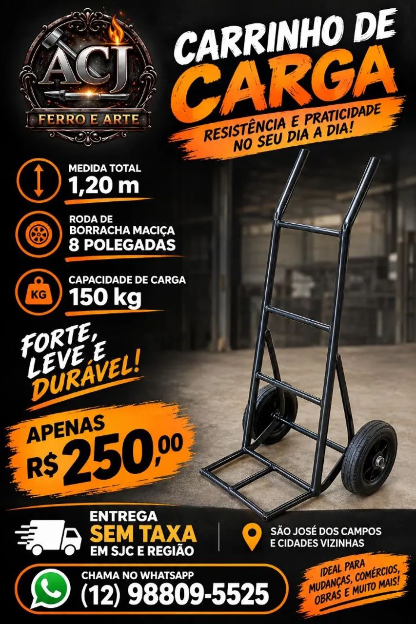 CARRINHO DE CARGA 150 KG