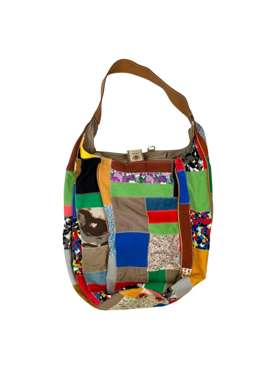 Bolsa Bucket Dupla Face Colorida Patchwork Grande - Foto 5