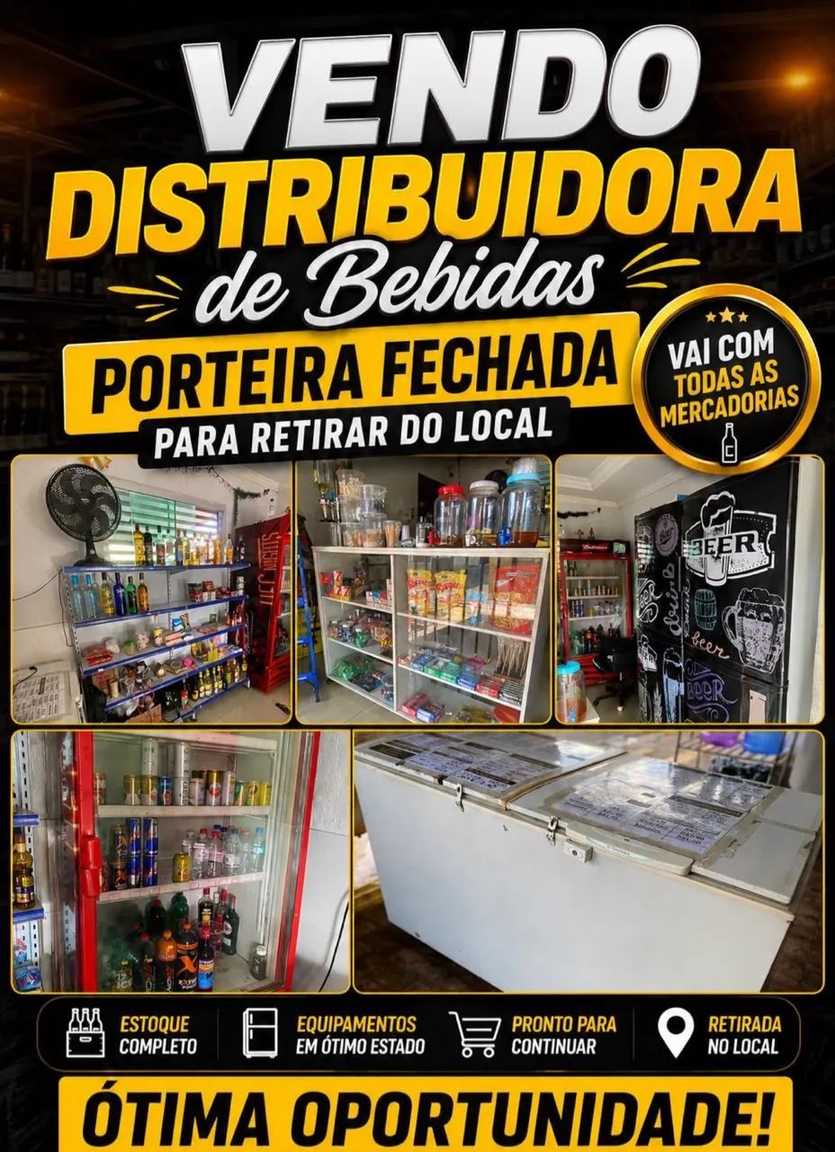 Distribuidora de bebidas para retirada.