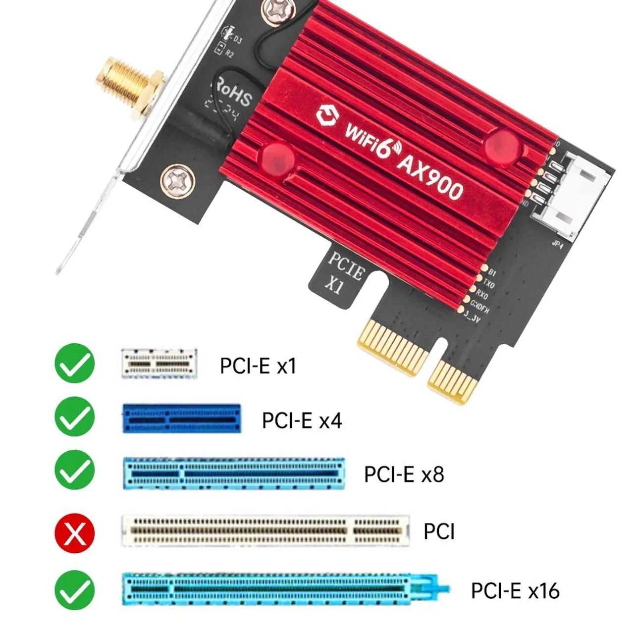 Placa Wi-Fi 6 PCIe para desktop.  - Foto 2