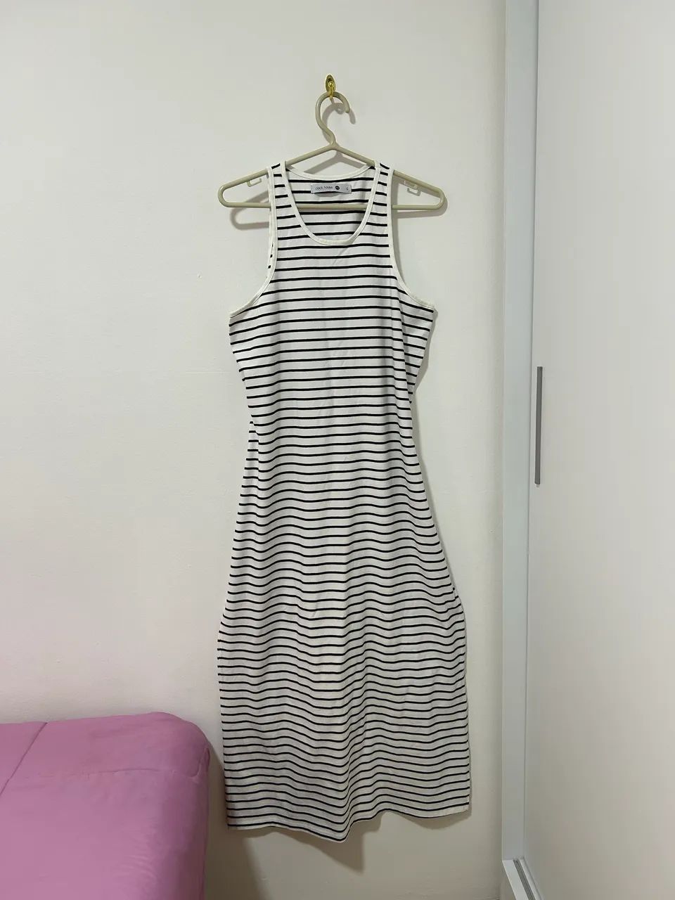 vestido mid listrado
