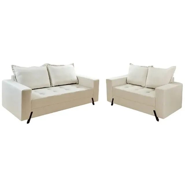 Conjunto de Sofá 8100 em Linho com 2 e 3 Lugares Boareto - Foto 2