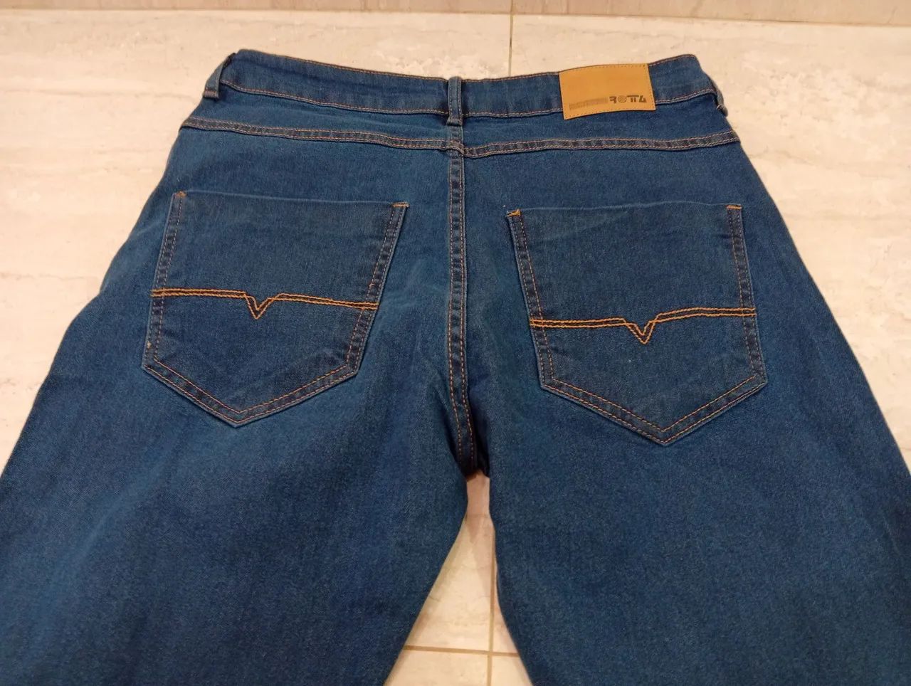 Calça Jeans Masculina Corte Reto 38 Azul - Nova - Foto 4
