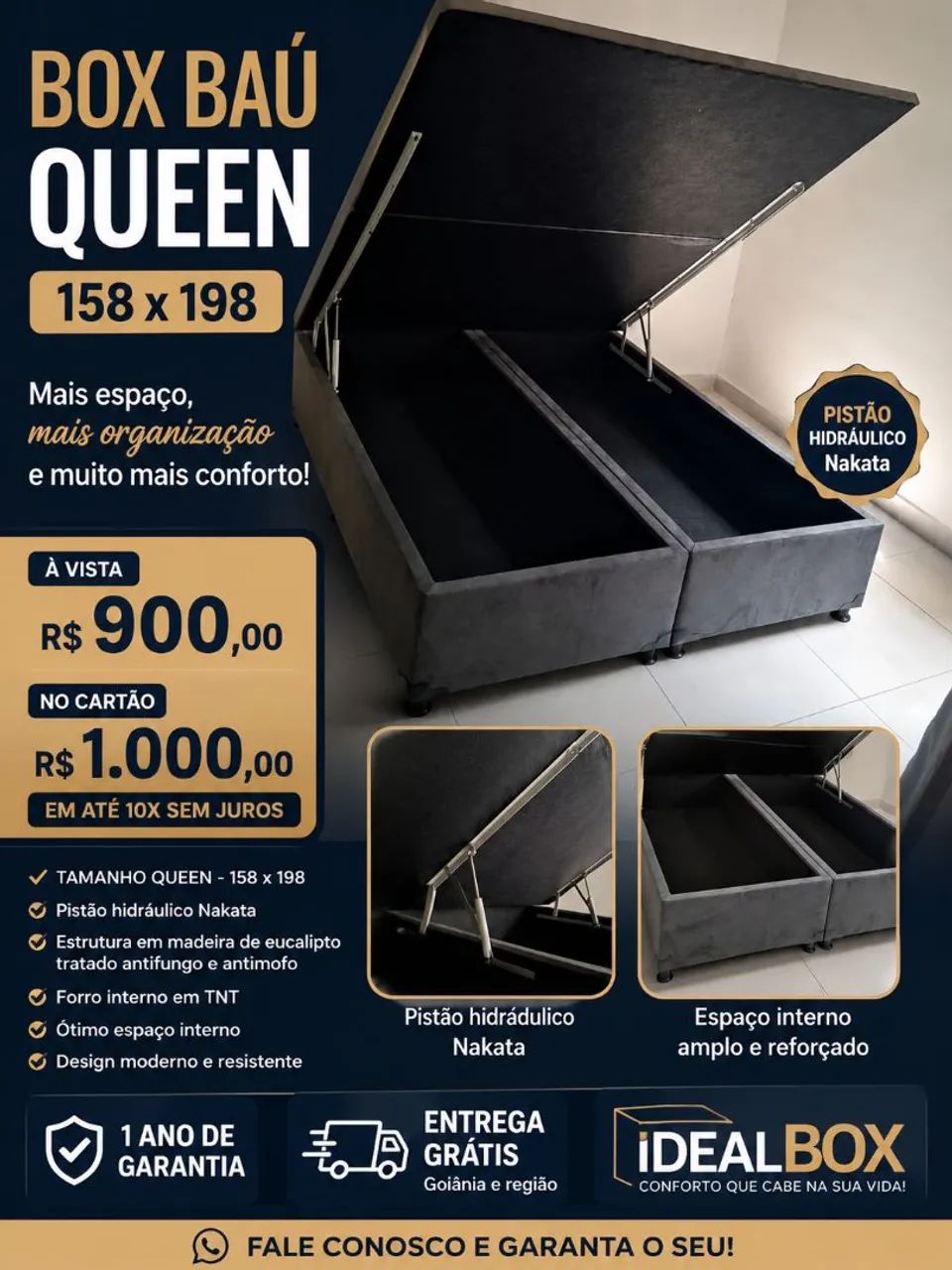 BOX BAU QUEEN 158*198