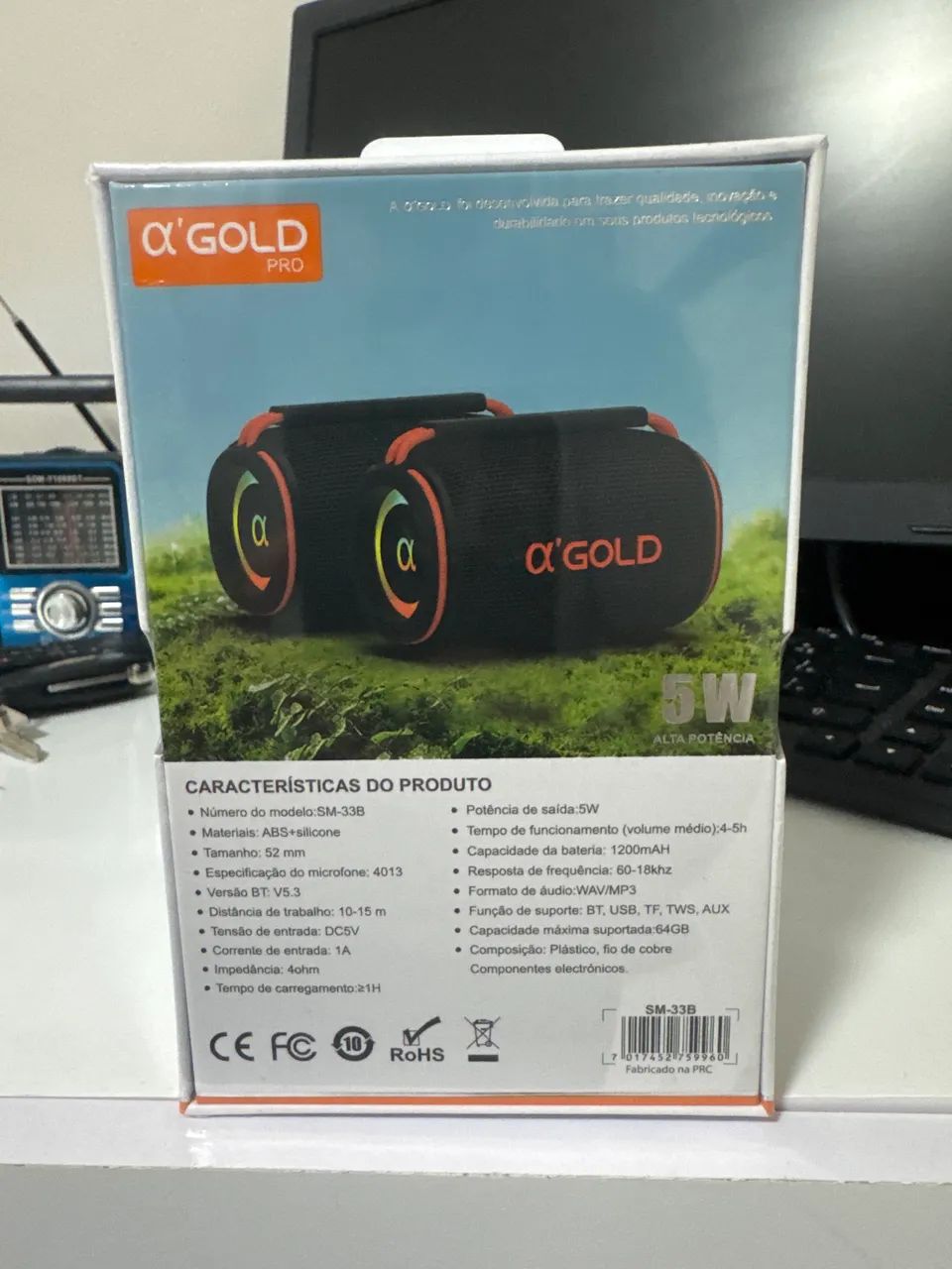 Caixa de Som 5wB. Sem Fio GOLD  - Foto 2