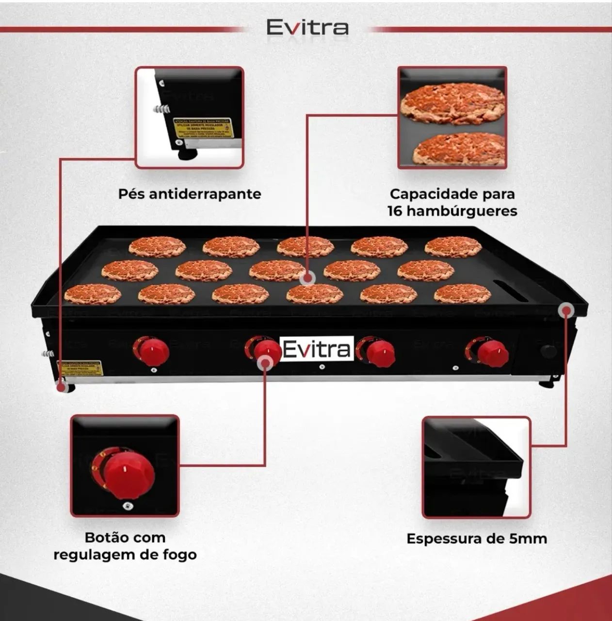 Evitra Chapa Para Lanche - Foto 3