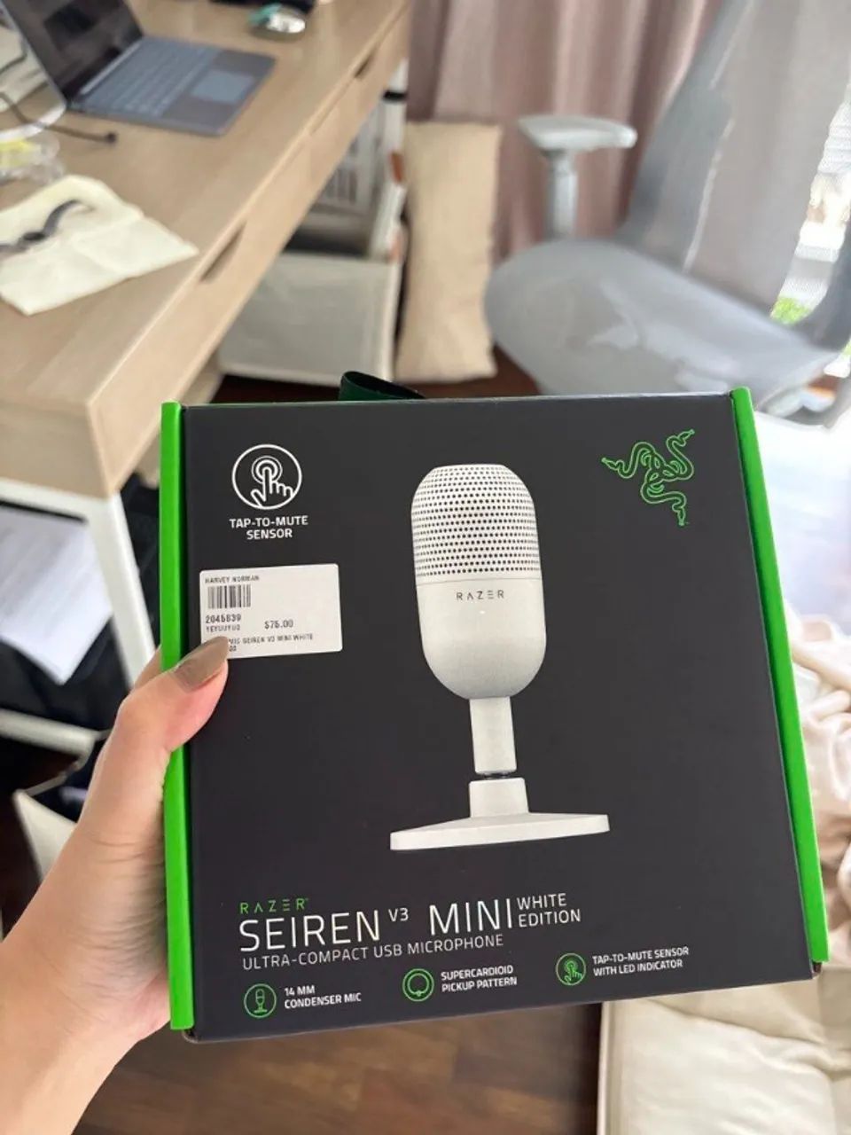 Microfone Condensador Razer Seiren V3 Mini, USB, Branco - Foto 4