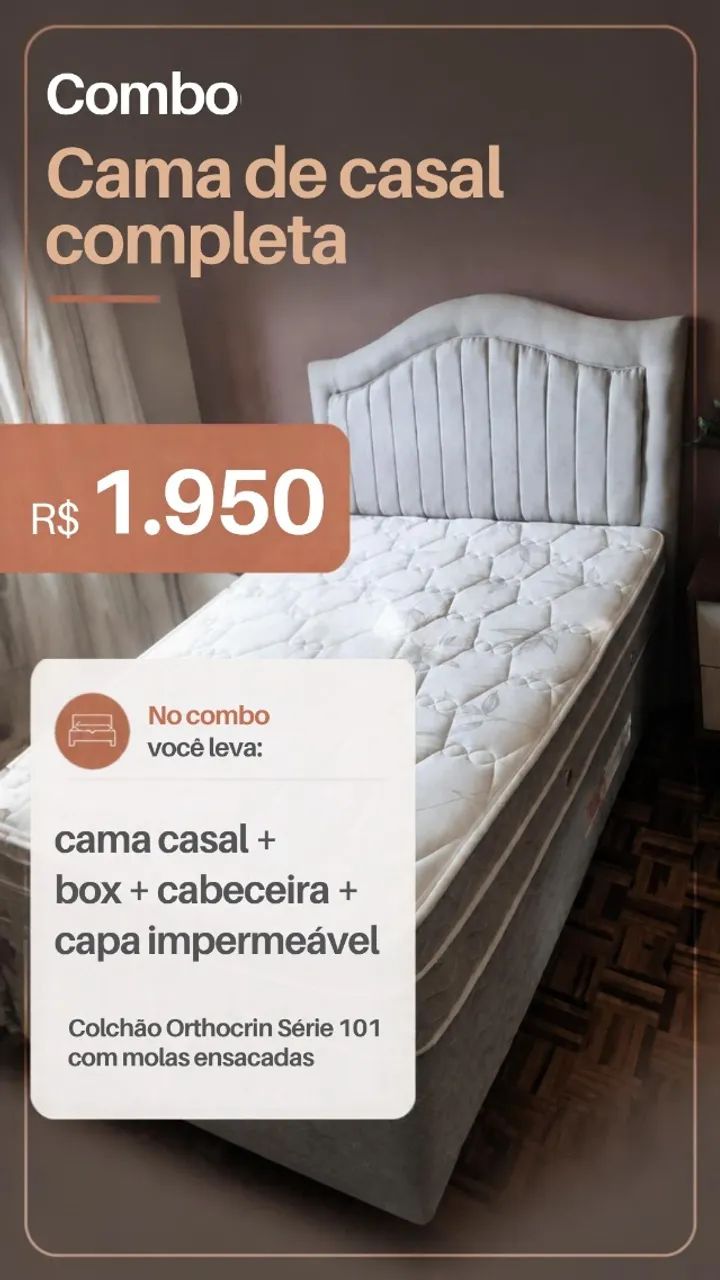Cama de casal completa Ortochrin - Foto 3