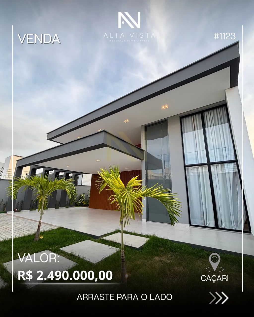 Casa de 3 suítes, piscina e hidromassagem em Caçari  R$2,49M