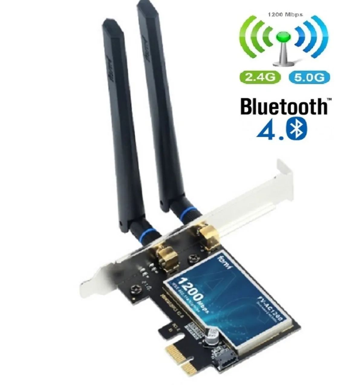 Placa de Rede WiFi Intel 1200 Mbps Dual Band Pci-Ex com Bluetooth