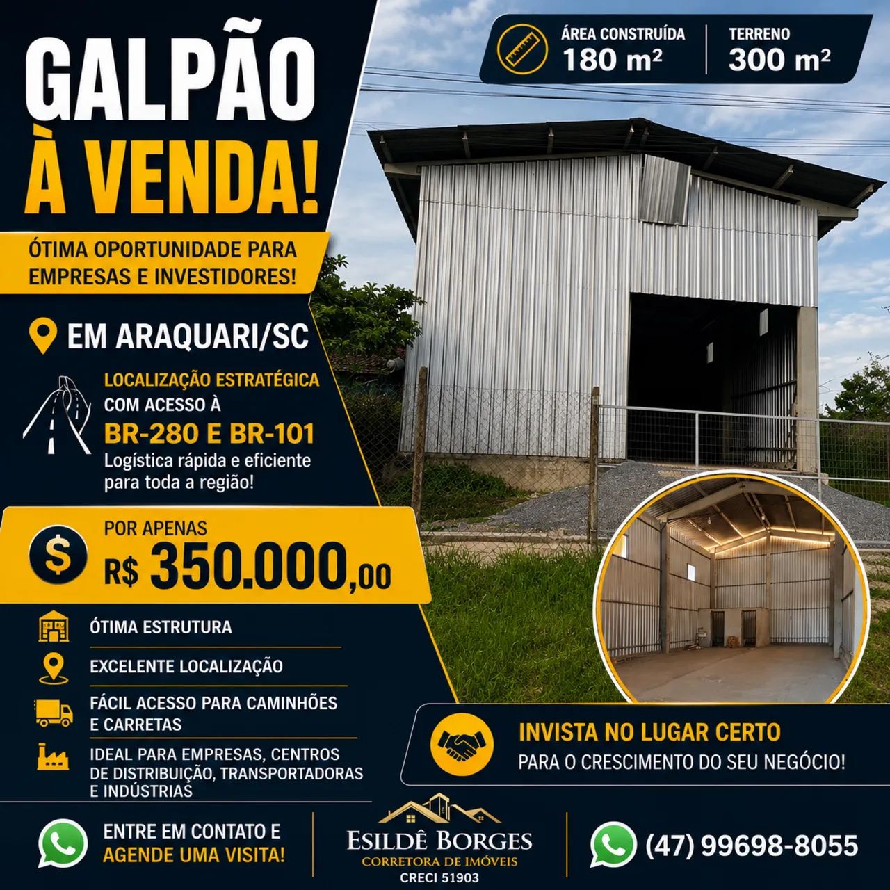 Vende-se Galpão - Araquari  - Foto 2