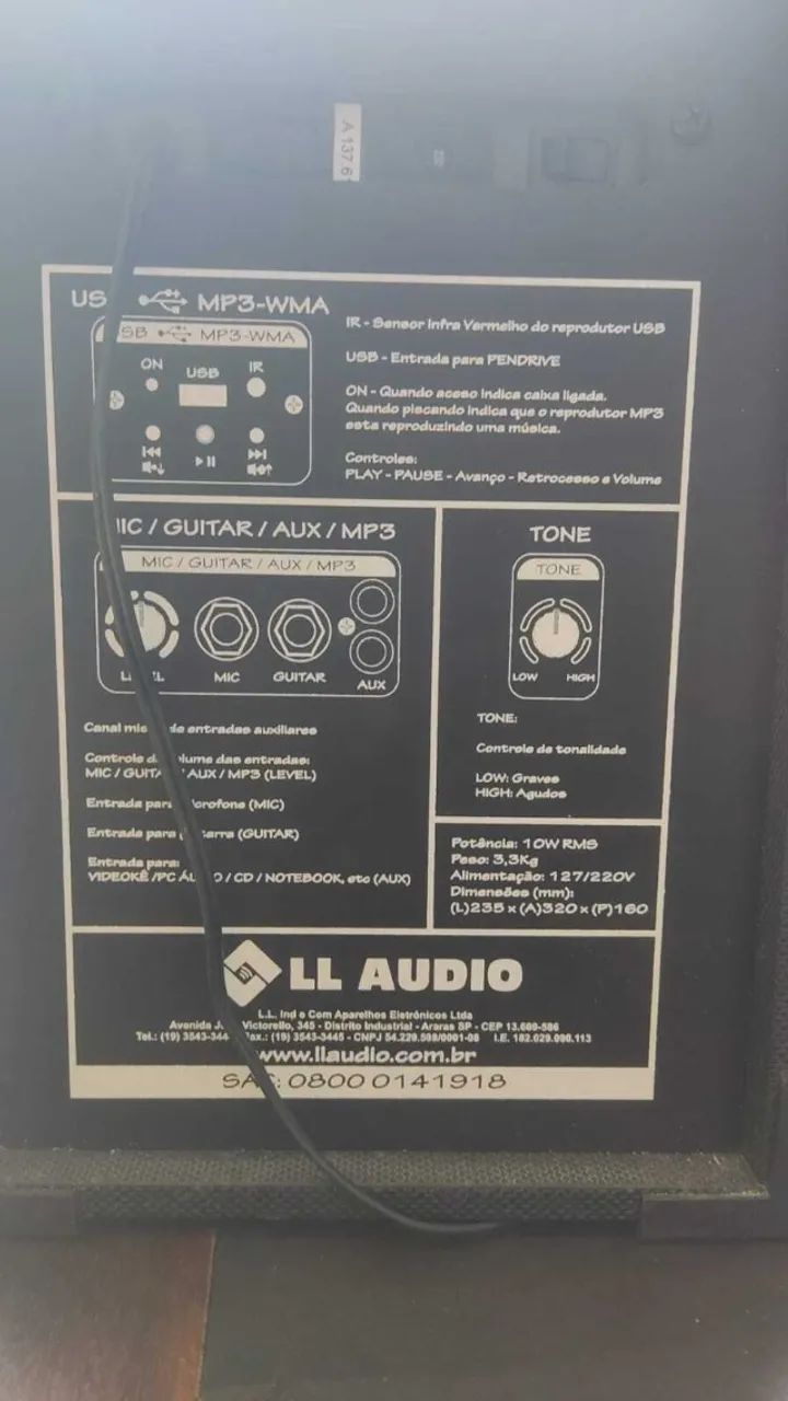 AMPLIFICADOR LL AUDIO + MICROFONE - Foto 2