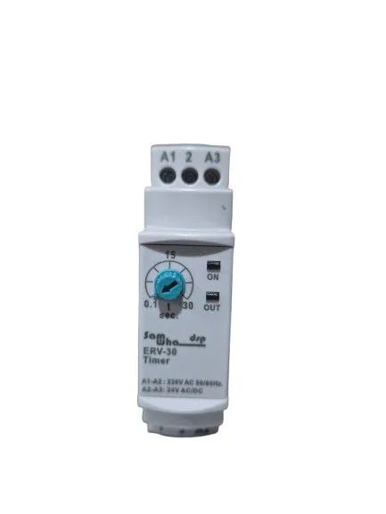 Temporizador eletrônico 0 a 30s, ent 220v/ 24 ac/dc, saída 5A