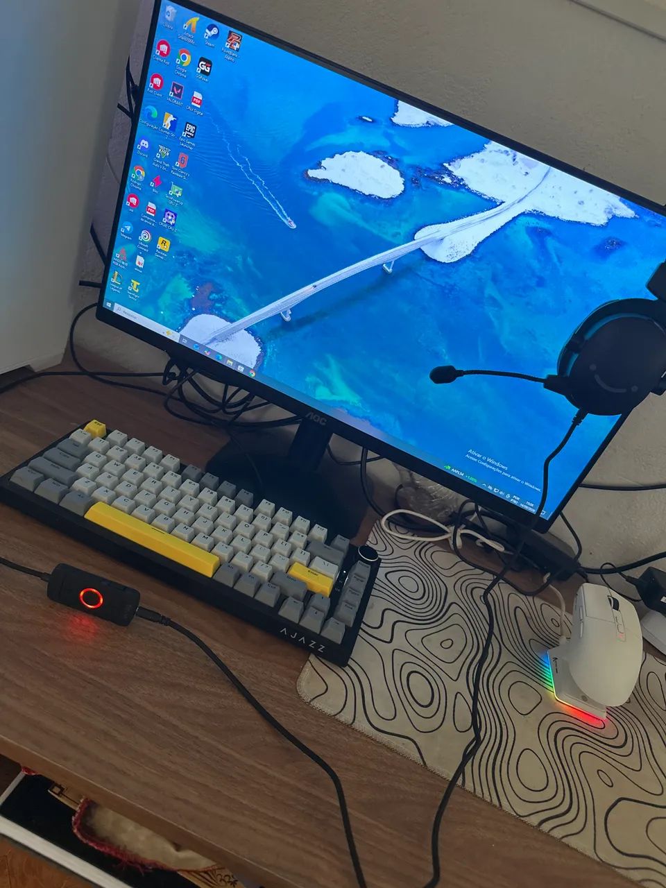 PC GAMER COMPLETO XEON + RX 580 Monitor AOC 100hz 24 polegadas + teclado mecânico e mouse - Foto 2