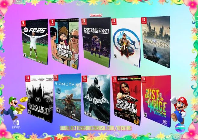 Manag3r Legado Mortal Kombat FC25 = Fifa Just Dance, Hogwarts Batman GTA, Red Dead Nintend