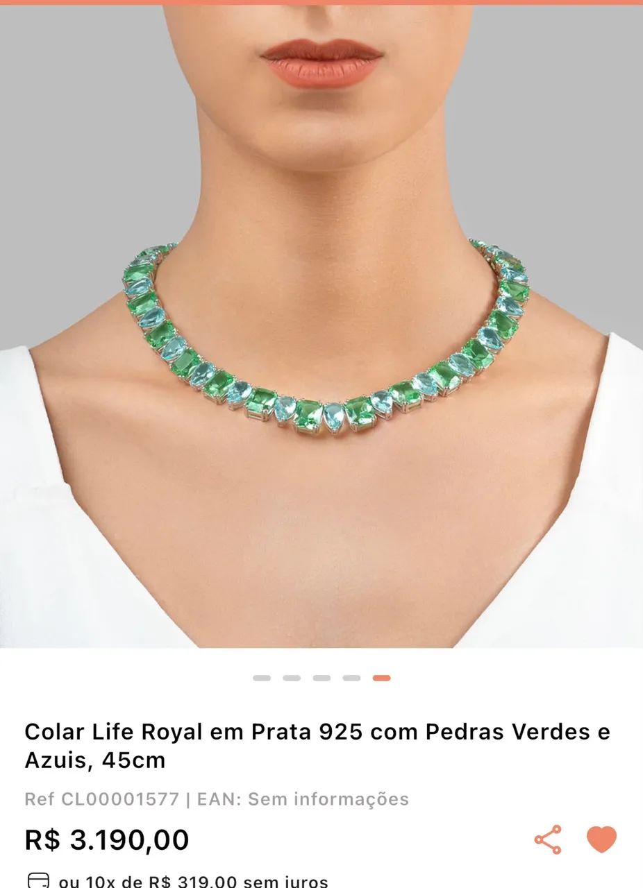 Colar Vivara Life Royal em Prata 925 com cristais e brinde caixa de som - Foto 2