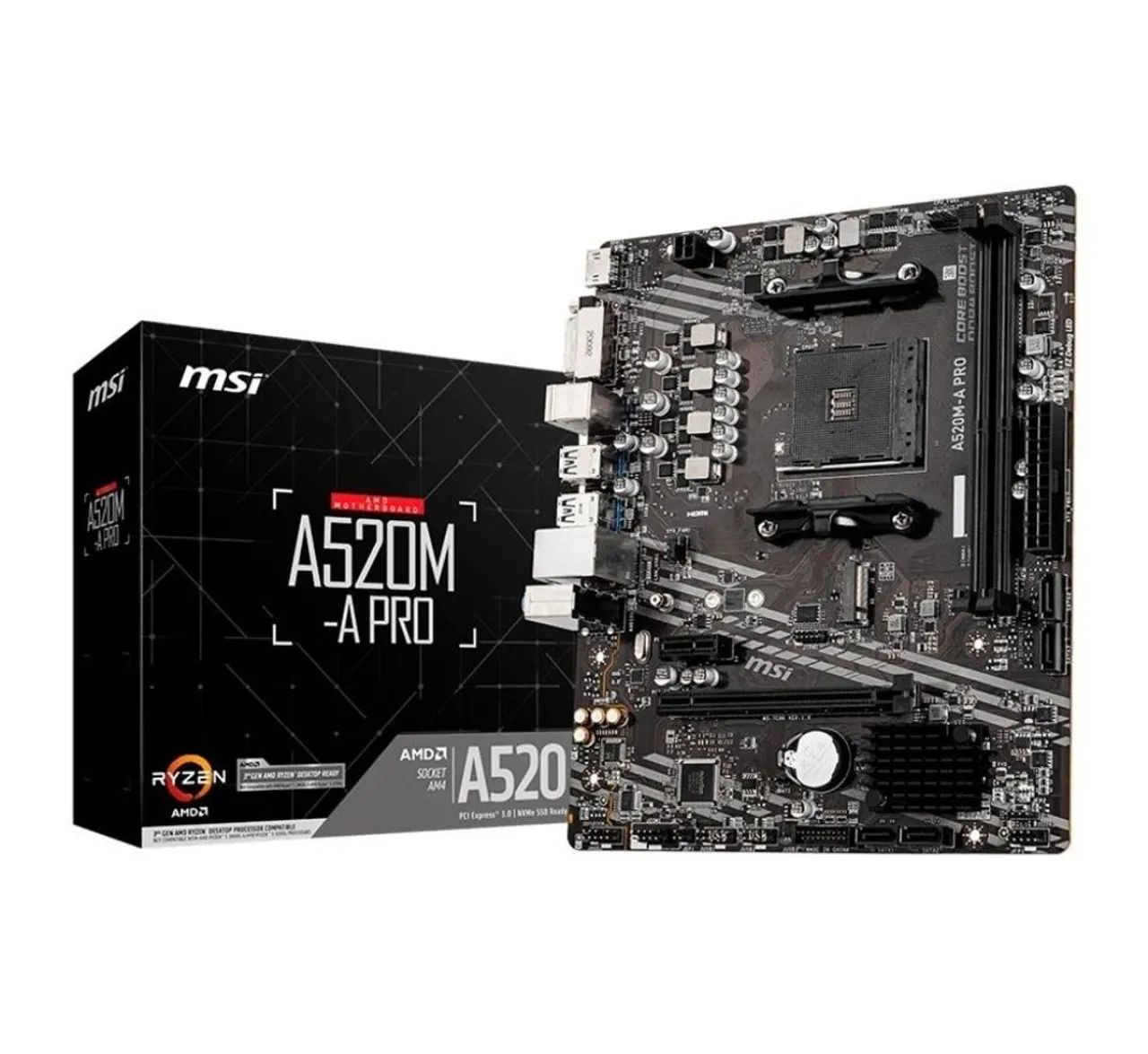 Kit Am4 Ryzen 5 5600x e Placa mãe Msi A520m A Pro  - Foto 3