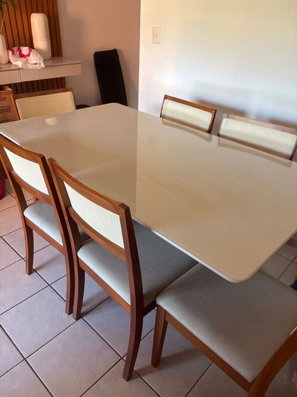 MESA 6 LUGARES COM 6 CADEIRAS