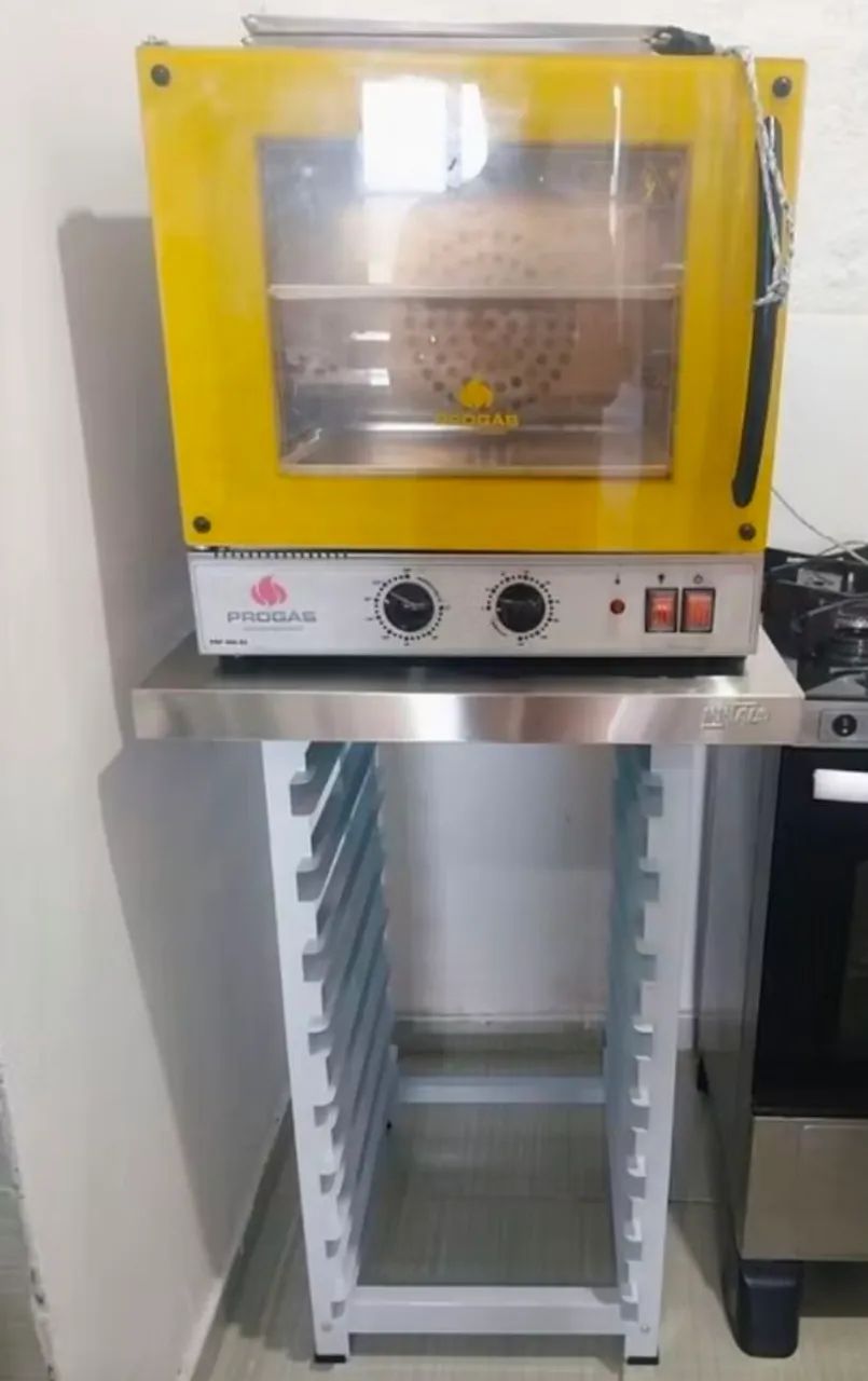 Mesa para Forno 60x60 Tampo em Inox com Capacidade para 8 Assadeiras 35x35 Bancada Apoio - Foto 3