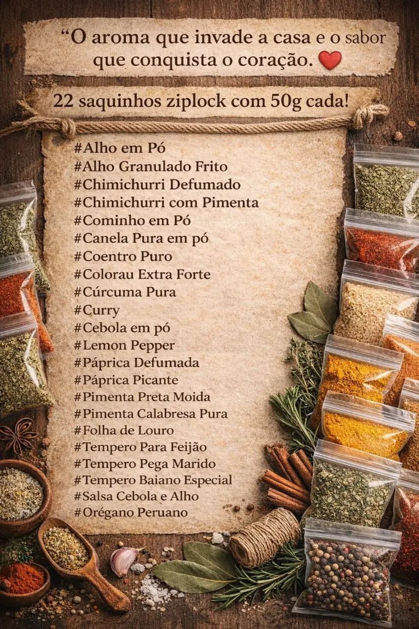 Kit Mês (20 Tipos De Temperos Com 50g cada) - Foto 6