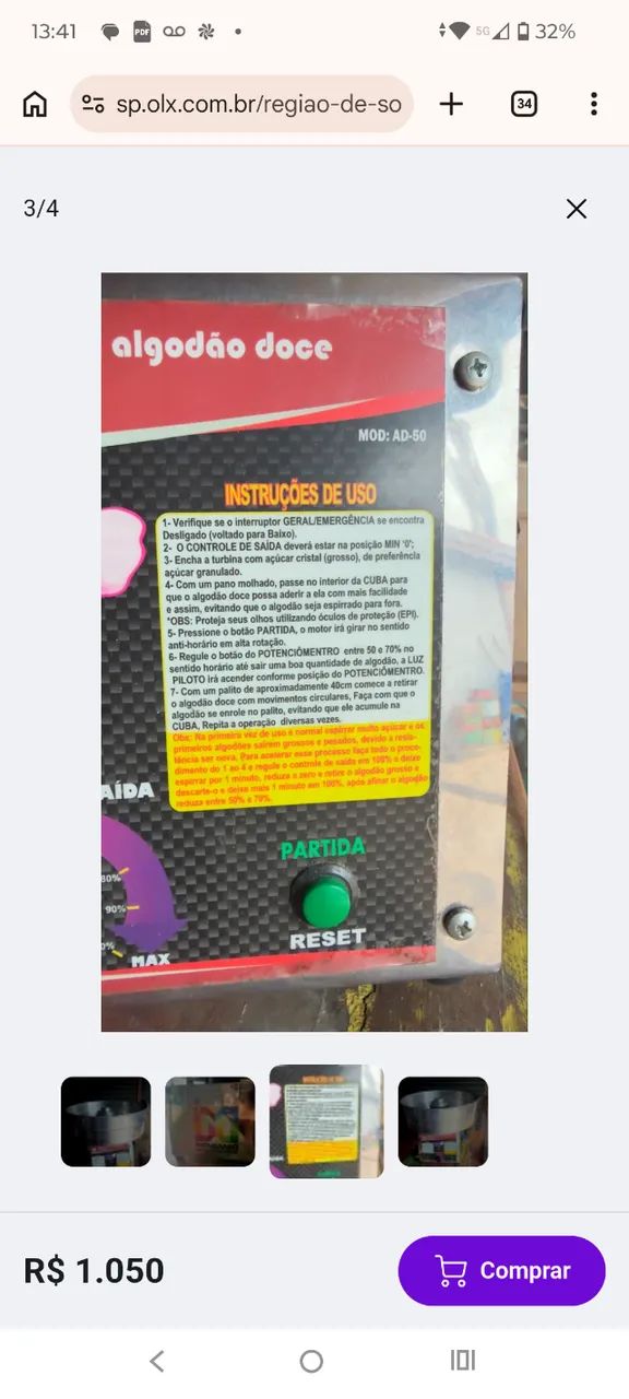 Máquina de algodão doce  - Foto 4