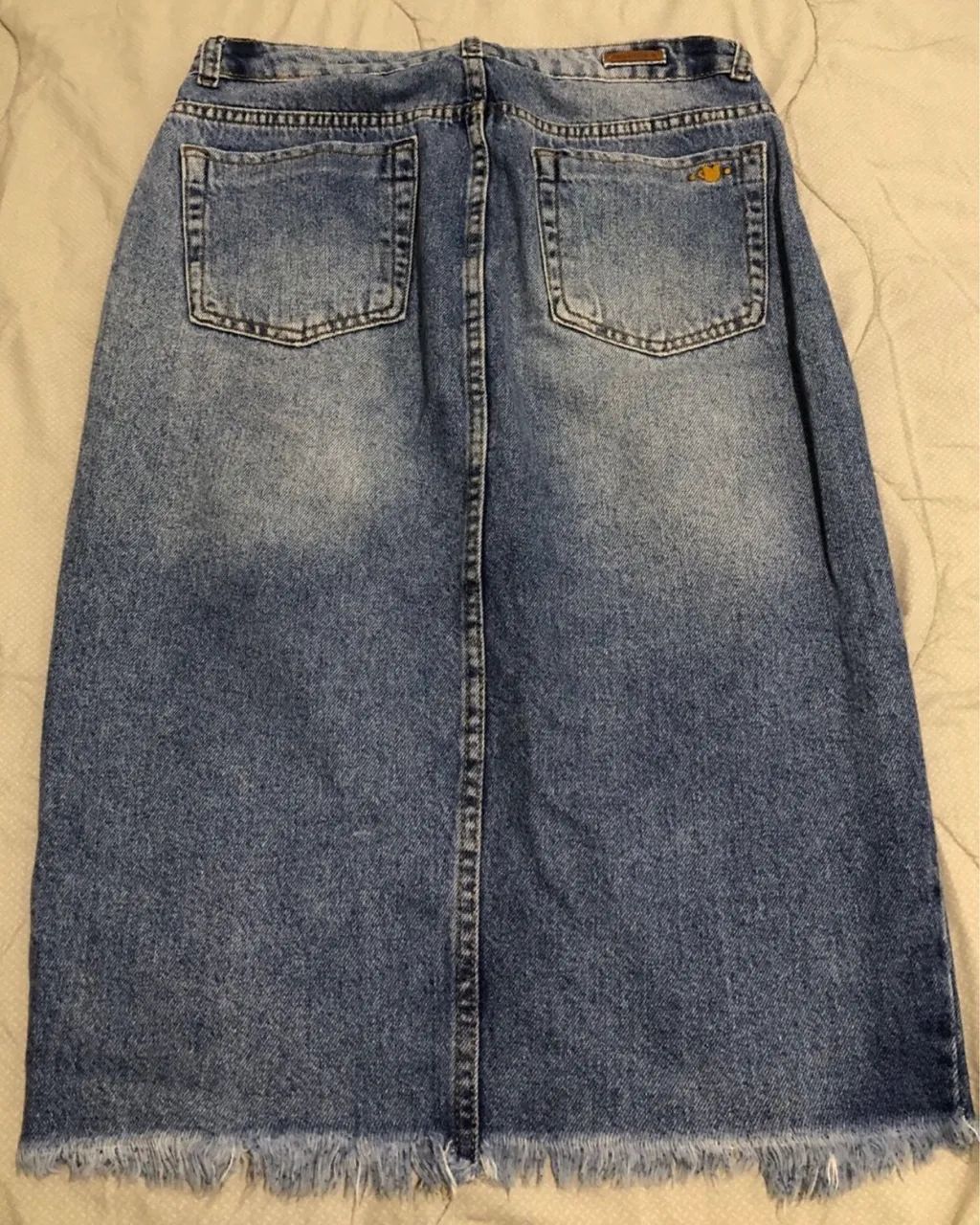 saia midi jeans rosa chá  - Foto 3