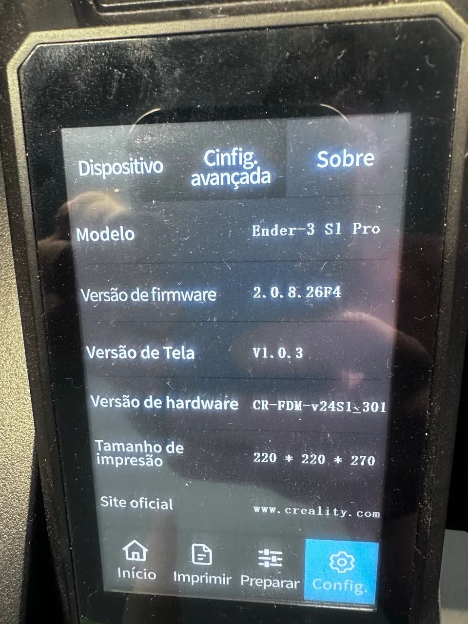 Impressora 3d Ender 3 s1 pro nova 