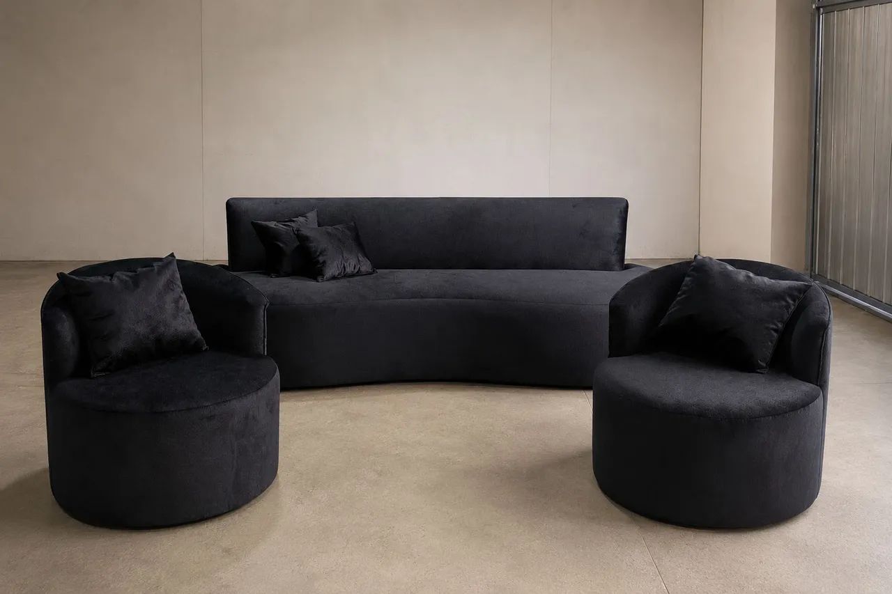 Jogo em suede preto  - Foto 2