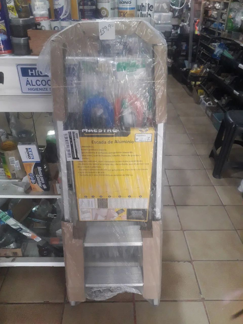 Escada alumínio 3 degraus Maestro 