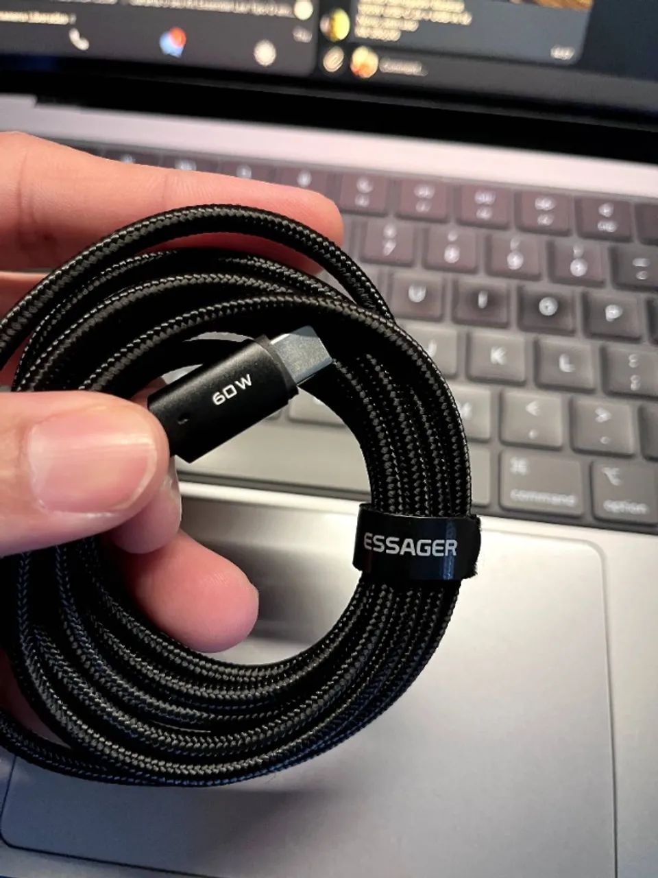 Cabo USB-C Essager 60w 2m  - Foto 2