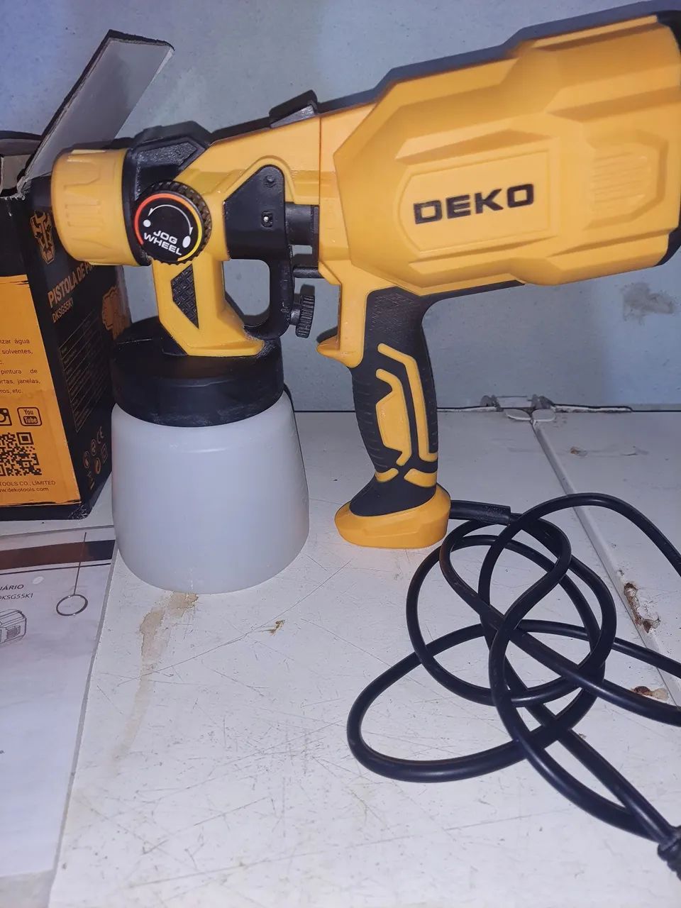 Pistola Pintura Pulverizadora 220v Elétrica 550w 800ml 3 Bicos E Acessórios - Deko<br><br>