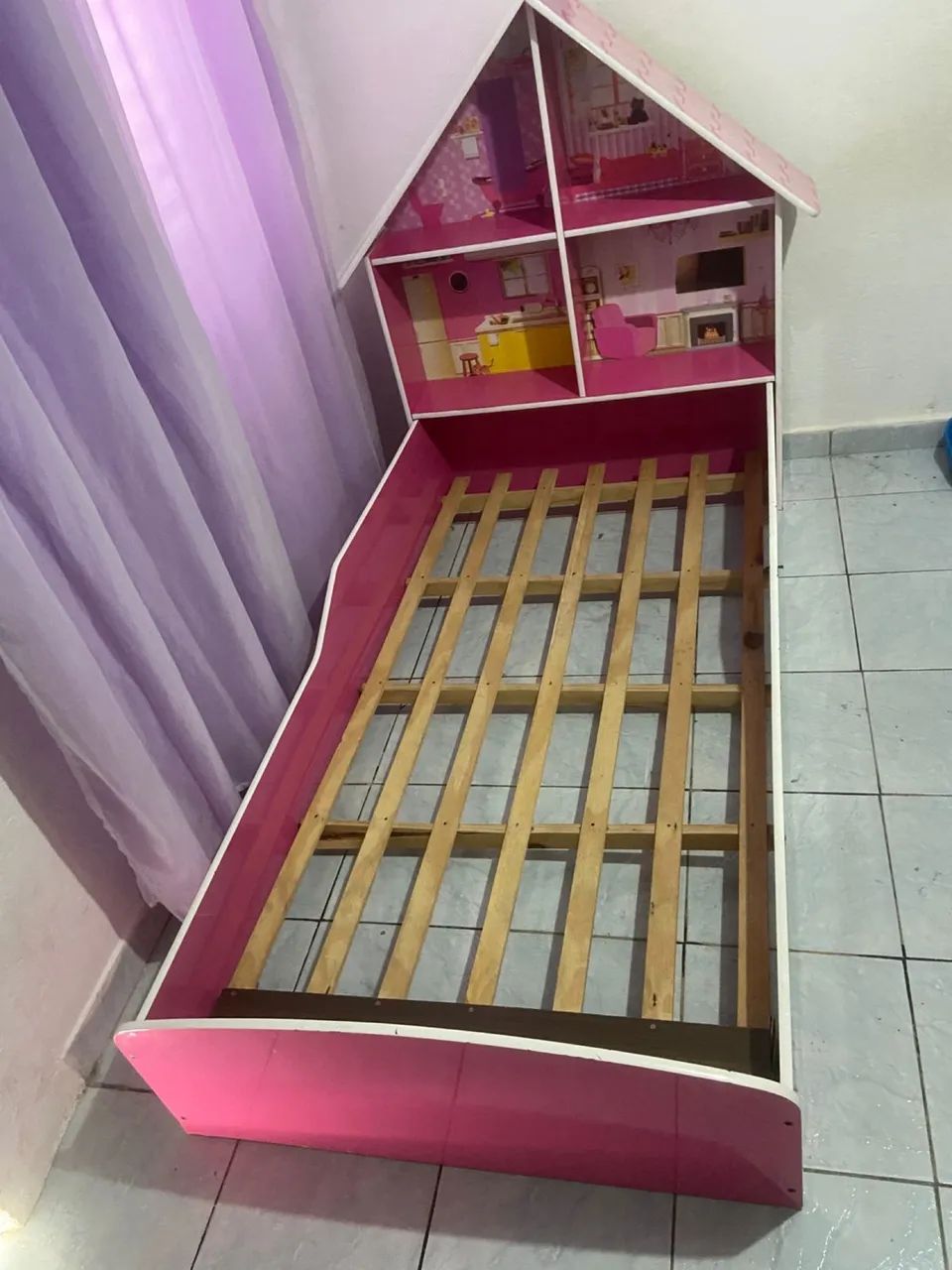 Cama Infantil Casinha Gelius na cor rosa - Foto 2