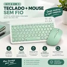 CONJUO DE TECLADO + MAUSE BLUETOOTH PARA NOTEBOOK E TABLET  - Foto 3