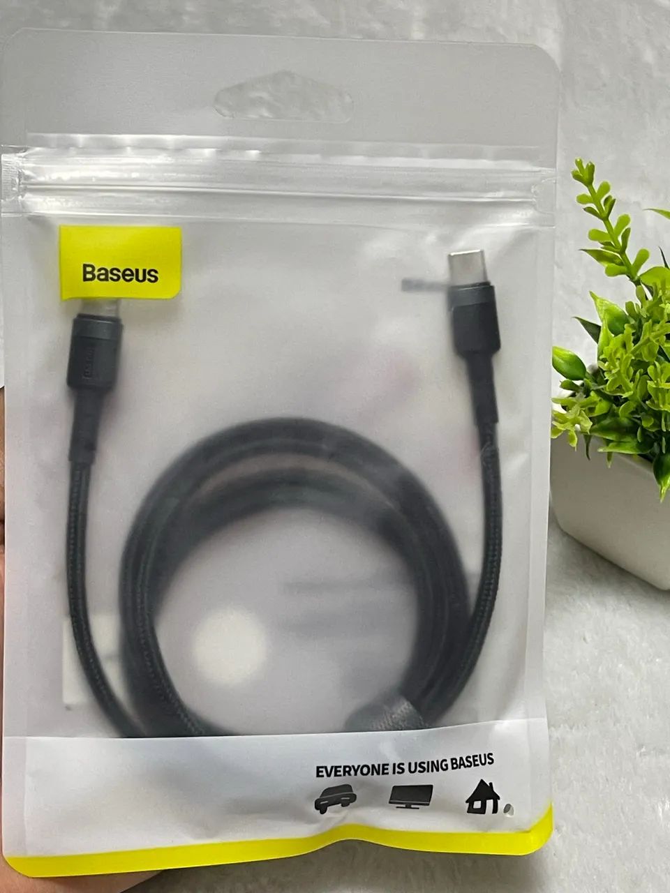Cabo Baseus USB-C para USB-C 1m Reforçado Nylon Trançado Alta Velocidade - Foto 5