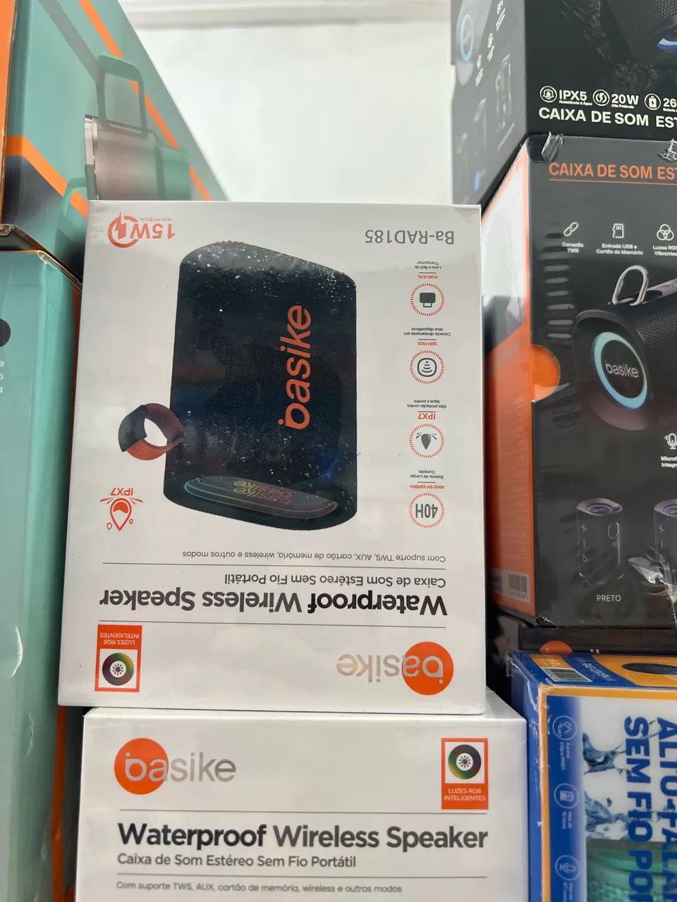 Caixa de Som Estéreo Sem fio portátil Basike 