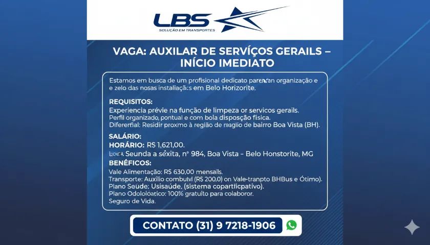 Auxiliar de Serviços Gerais