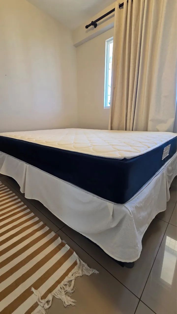 Cama box e Colchão Casal Jasmim Plus - Sleep Colchões (Molas Ensacadas) - impecável - Foto 2